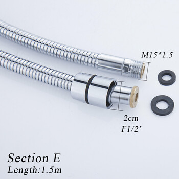 Хромирана повърхност от неръждаема стомана, изтегляща се тръба за душ, мивка за вана, кухненски дренажен кран, специален маркуч
