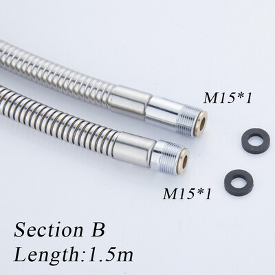 Kromirana površina od nehrđajućeg čelika izvlačiva cijev za tuš, umivaonik za kupanje kuhinjska odvodna slavina posebno crijevo