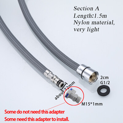 Kromirana površina od nehrđajućeg čelika izvlačiva cijev za tuš, umivaonik za kupanje kuhinjska odvodna slavina posebno crijevo