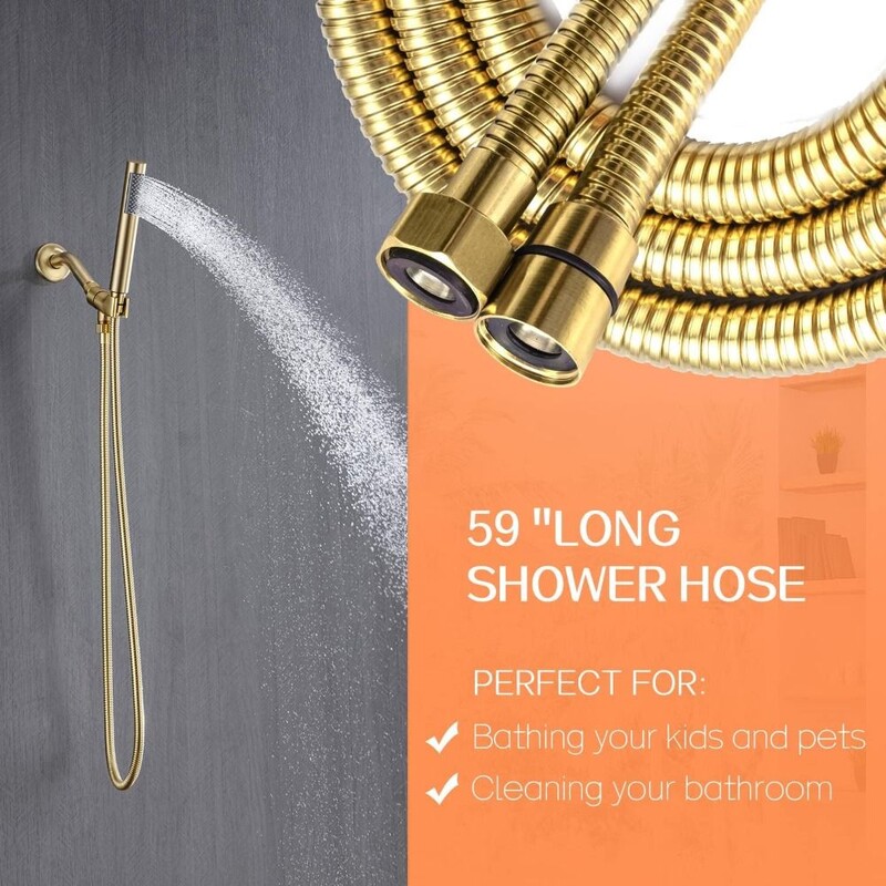Zamjensko crijevo za tuš od nehrđajućeg čelika 1,5/2 m Produžna cijev glave tuša protiv uvrtanja Titanium Gold Visokotlačni