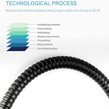 1.5/2/3M Черен SUS304 Гъвкав маркуч за душ Дълъг удължител на маркуча за душ за вода Водопроводна тръба Аксесоари за баня