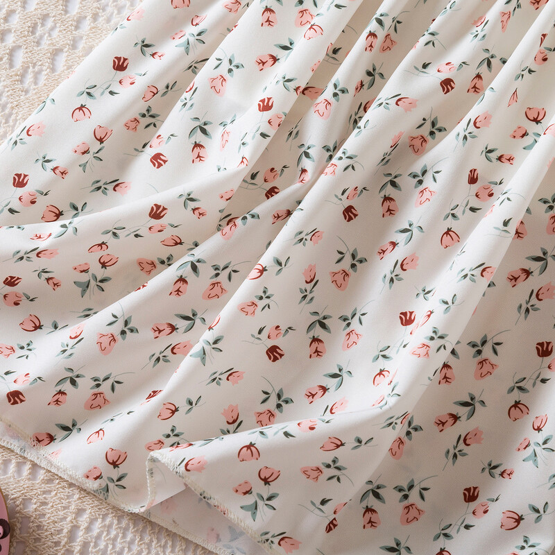 Lastele mõeldud vabaajakleit tüdrukutele, riided 2024. aasta uus suvine lastemoodne valge lillemustriga puhvis varrukatega printsesskleit 2-6 aastasele