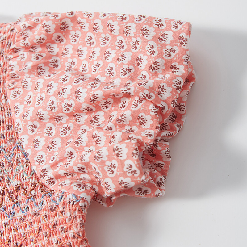 Little maven 2024 suvine beebitüdrukute printsessi sünnipäevakleit puuvillane multifilm Lilled Riided Armsad väikelapsed väikelaste lasterõivad