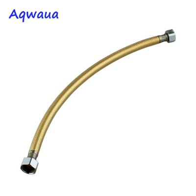 Aqwaua Златен кран Водопроводен маркуч 400/500/600MM Съединител за ъглов клапан Неръждаема стомана Златна тоалетна Гъвкава тръба за баня