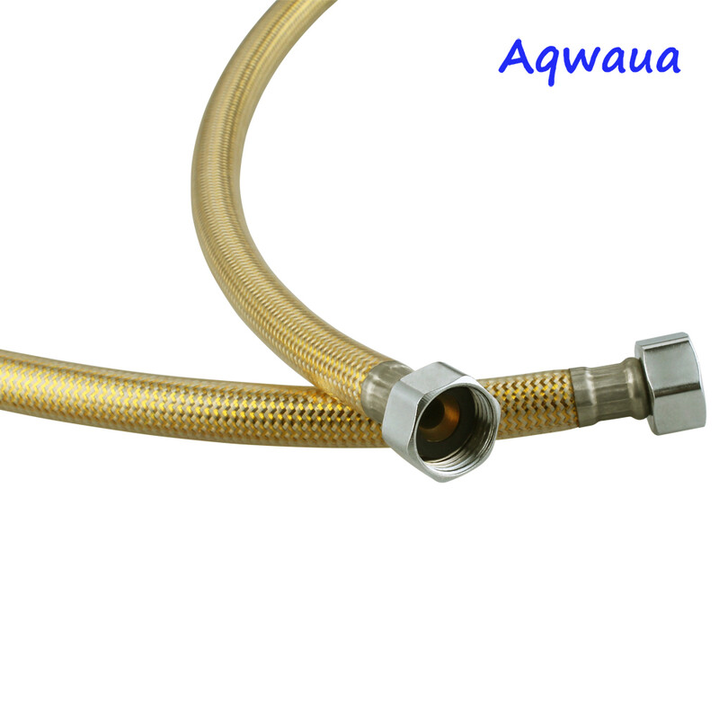 Aqwaua Zlatna slavina Vodovodno crijevo 400/500/600 MM Kutni priključak za ventil Zlatna WC fleksibilna cijev od nehrđajućeg čelika za kupaonicu