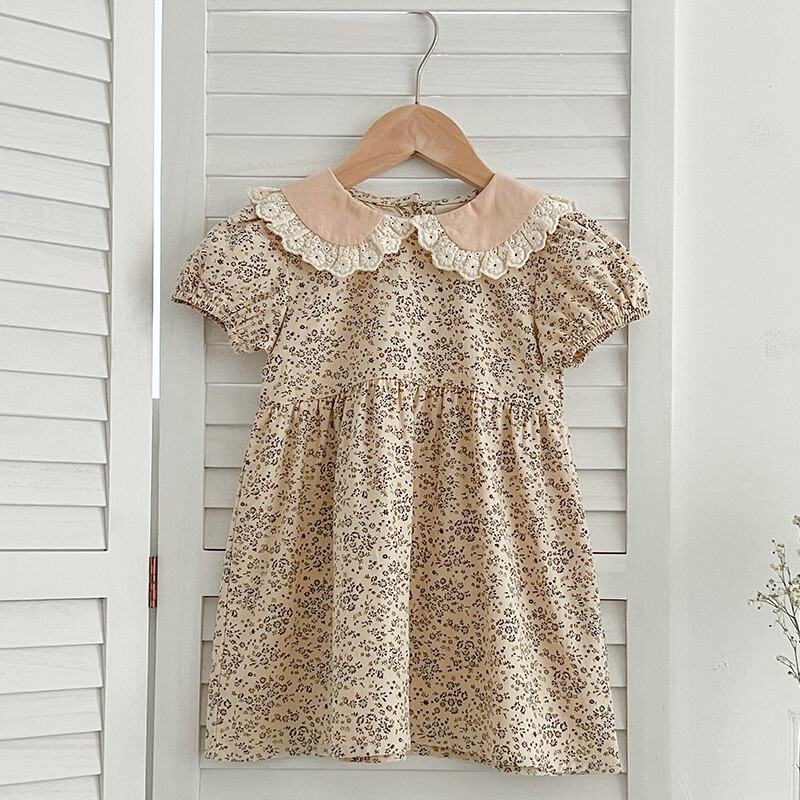 2024 Haine copii Fete Rochii casual Noua vara Copii Bebeluși Flori imprimate Costume Floral Petrecere Zi de naștere Printesa Rochii 2-6A