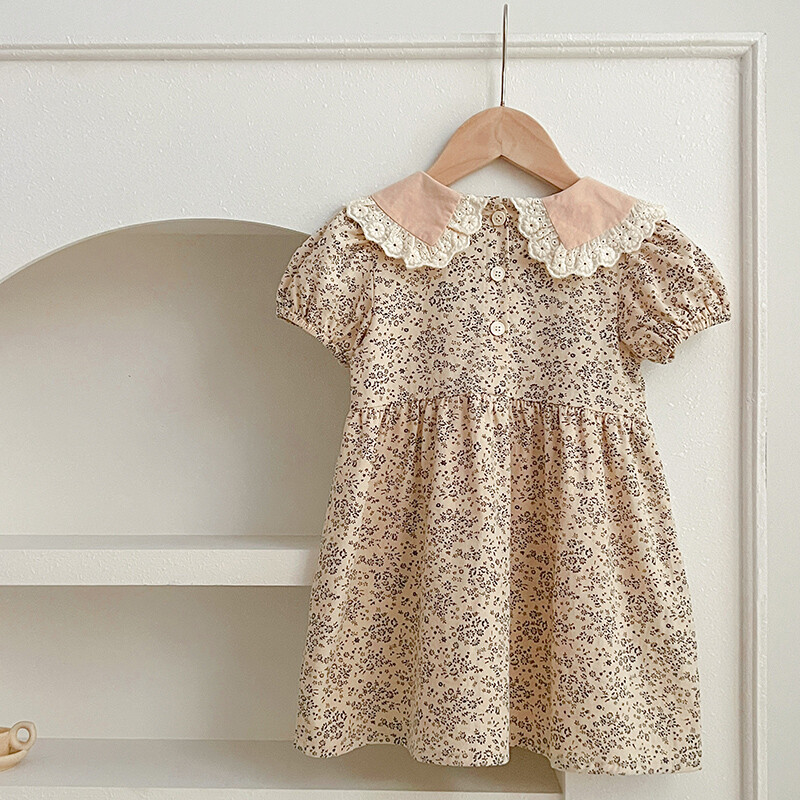 2024 Haine copii Fete Rochii casual Noua vara Copii Bebeluși Flori imprimate Costume Floral Petrecere Zi de naștere Printesa Rochii 2-6A