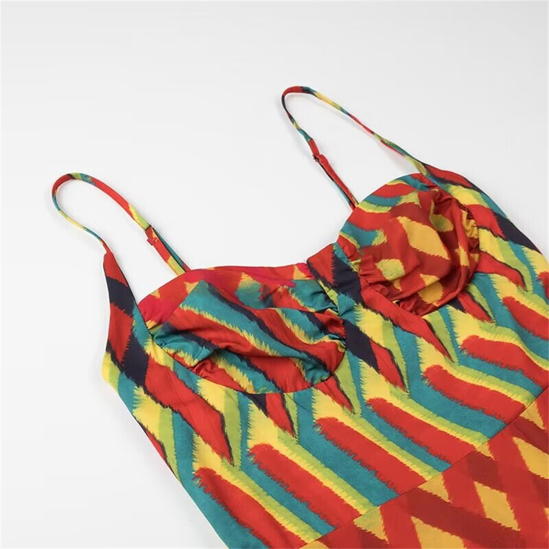 Taop&Za 2024 kevad uus toode naiste moe ja vabaaja stiilis Sling pikk trükitud kleit