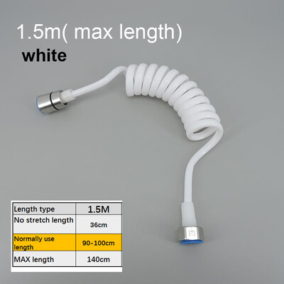 1,5/3/2m bijela 304 glava Fleksibilna opružna glava tuša mekana cijev za crijevo plastična Voda WC WC Bide Prskalica Telefonska linija kupaonica