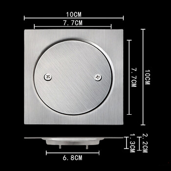 10 см външен балкон Подов дренаж от неръждаема стомана Покривно покритие Капачка за дъждовна тръба Квадратна права капка Изместващ подов дренаж