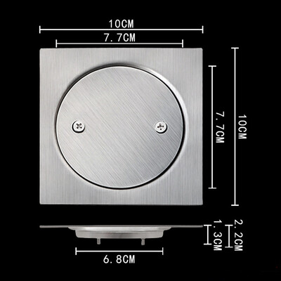 10 cm vanjski balkonski podni odvod Drenažni krovni poklopac od nehrđajućeg čelika Čep za kišnu cijev Kvadratni ravni podni odvod s pomakom