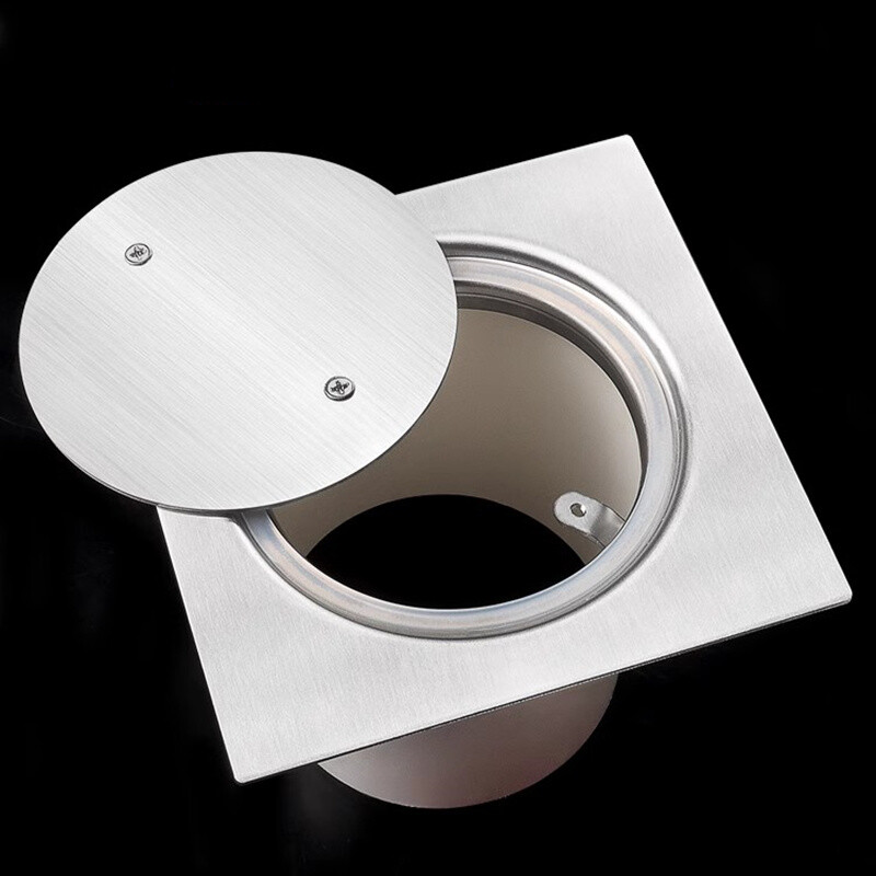 10 cm vanjski balkonski podni odvod Drenažni krovni poklopac od nehrđajućeg čelika Čep za kišnu cijev Kvadratni ravni podni odvod s pomakom