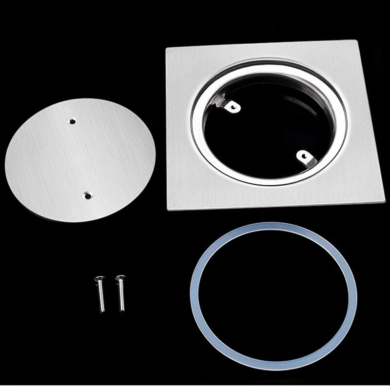 10 cm vanjski balkonski podni odvod Drenažni krovni poklopac od nehrđajućeg čelika Čep za kišnu cijev Kvadratni ravni podni odvod s pomakom