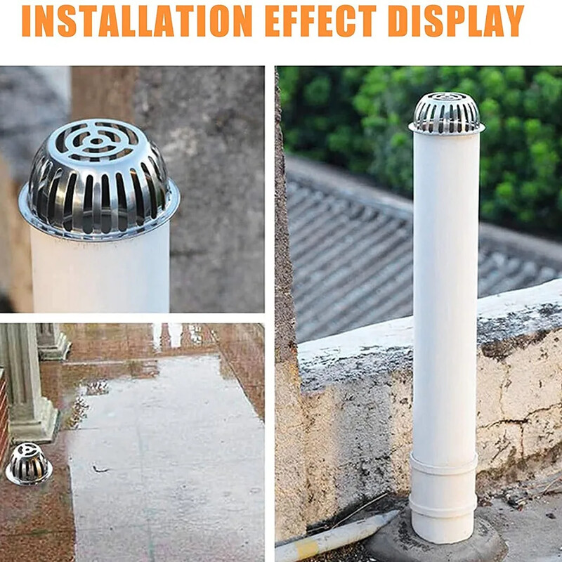 Balkon Krov Podni odvod od nehrđajućeg čelika Okrugli veliki pomak Anti-blokirajući filter Poklopac mreže Vanjski podni odvod