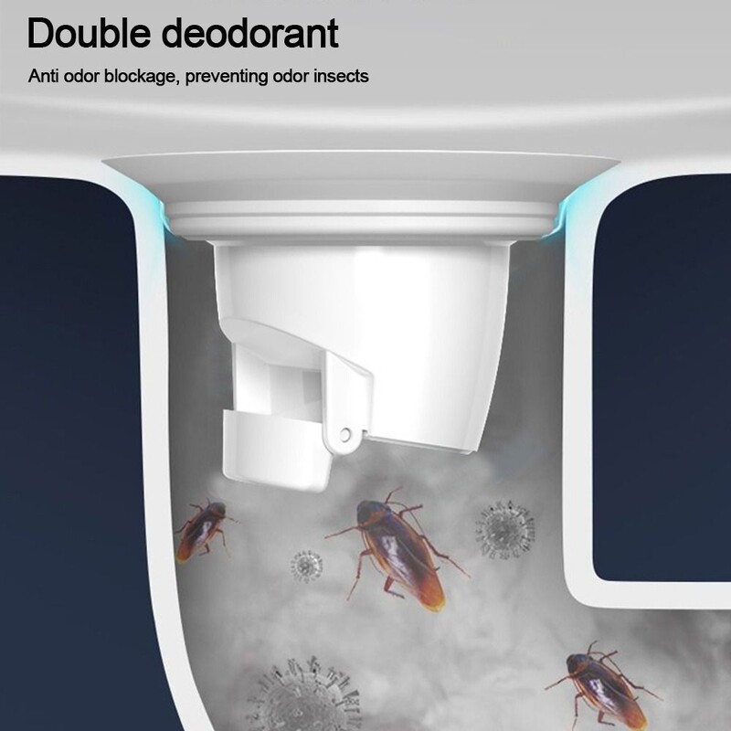 Plastična posuda za čučnjeve Čep protiv mirisa bijeli WC priključak protiv neugodnih mirisa Sprječava prelijevanje kanalizacije Dezodorira