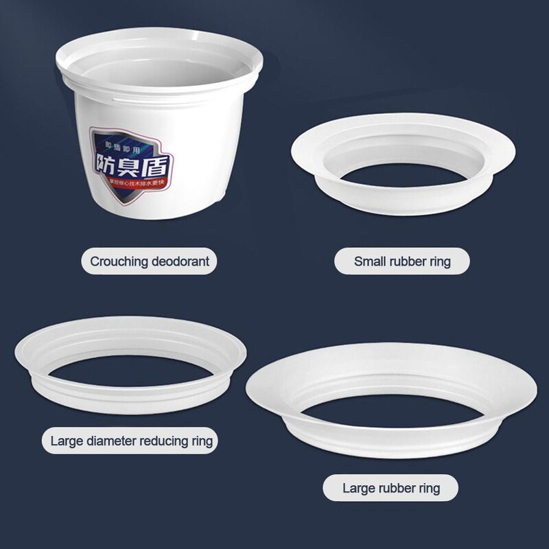 Plastična posuda za čučnjeve Čep protiv mirisa bijeli WC priključak protiv neugodnih mirisa Sprječava prelijevanje kanalizacije Dezodorira