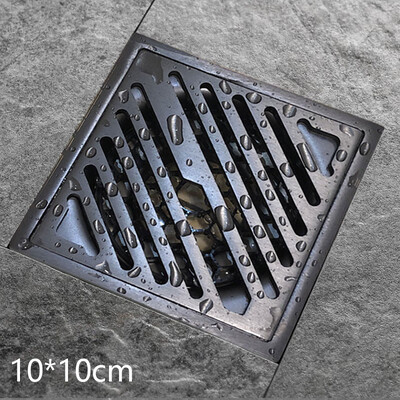 Odvod za tuš WC Filter za kosu Podni odvod Kupaonica 10cm Podni kvadratni odvod 4 inča Sivi Podni odvod tuša Kupaonski pribor