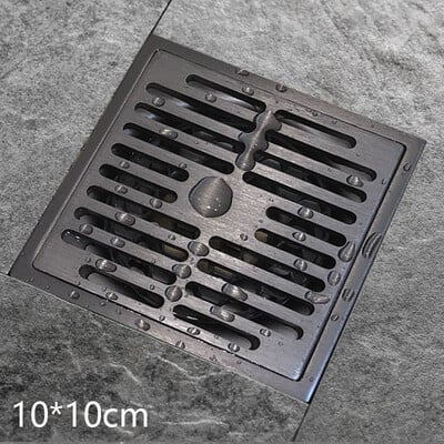 Odvod za tuš WC Filter za kosu Podni odvod Kupaonica 10cm Podni kvadratni odvod 4 inča Sivi Podni odvod tuša Kupaonski pribor