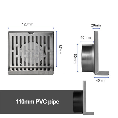 Podni odvod od nehrđajućeg čelika L oblika Podni odvod sa strane zida Balkon Isti sloj Filter za otpad za kupaonicu Kuhinja Tuš Oprema
