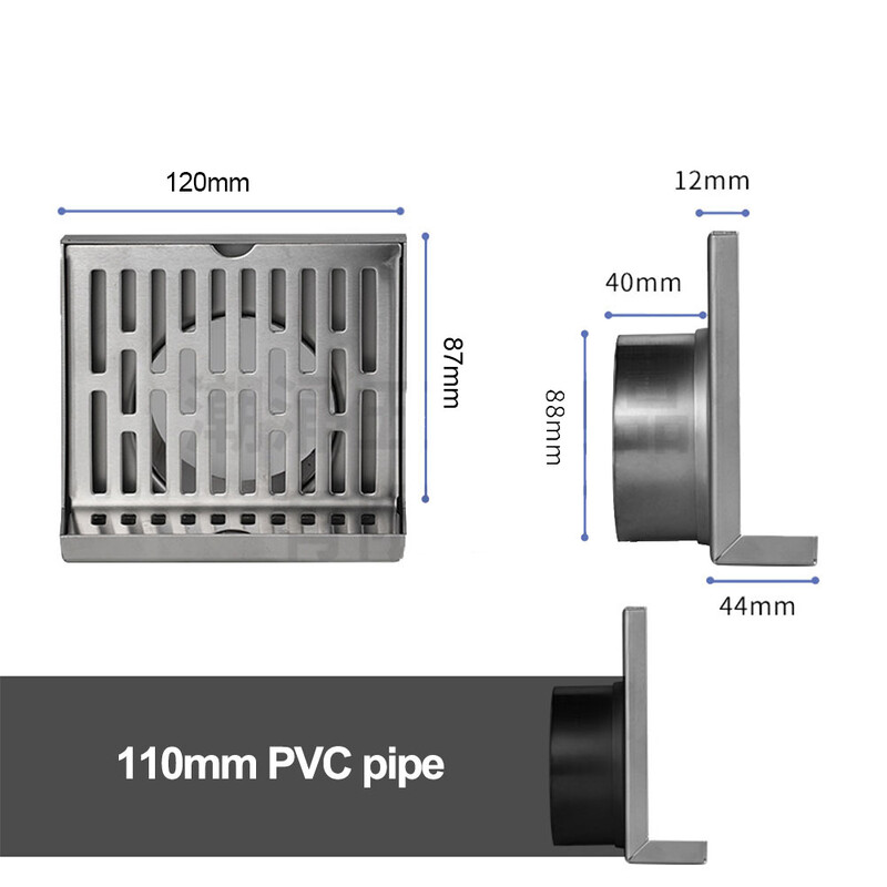 Podni odvod od nehrđajućeg čelika L oblika Podni odvod sa strane zida Balkon Isti sloj Filter za otpad za kupaonicu Kuhinja Tuš Oprema
