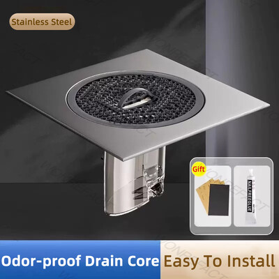 Odvod za tuširanje od nehrđajućeg čelika Jednosmjerni odvodni ventil Cjedilo za kosu protiv začepljenja Filter za neugodne mirise Čep za podni odvod Pribor