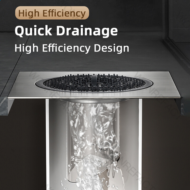 Odvod za tuširanje od nehrđajućeg čelika Jednosmjerni odvodni ventil Cjedilo za kosu protiv začepljenja Filter za neugodne mirise Čep za podni odvod Pribor