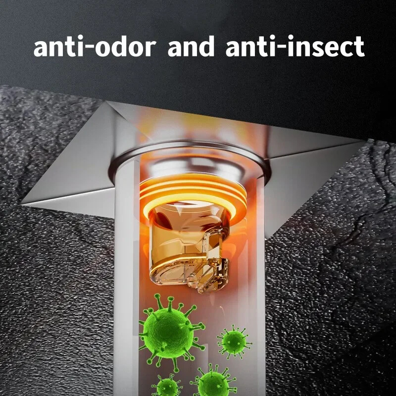 Magnetski samozatvarajući podni odvod WC Kanalizacija otporan na insekte Poklopac od nehrđajućeg čelika Hvatač dlaka Cjedilo za kupaonski pribor