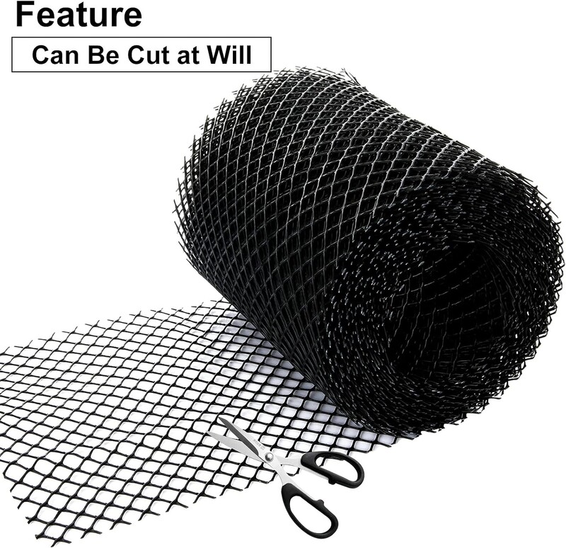 2 paketa plastične mreže za zaštitu oluka u roli 6” X 20 stopa štitnik za lišće za kišnicu-zaustavlja začepljene oluke-s 20 pričvršćenih kuka