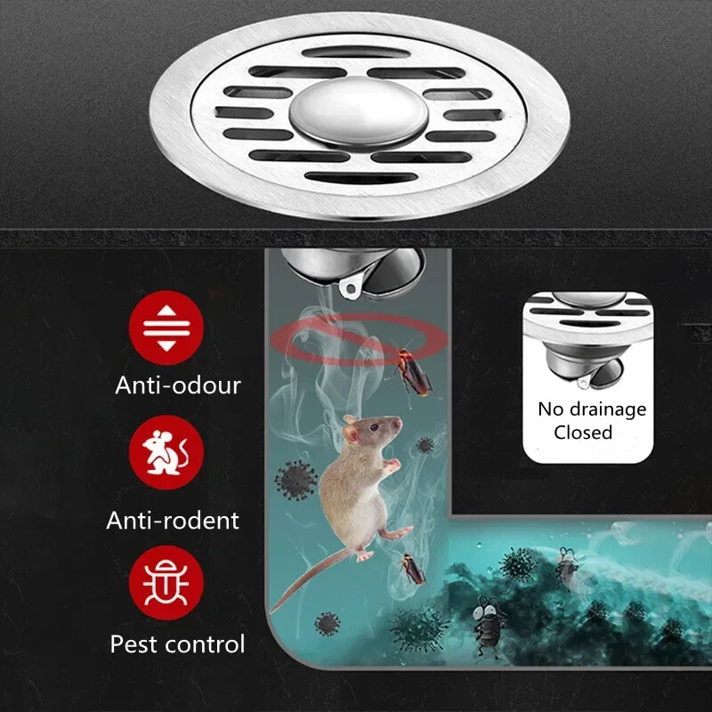 Podni odvodi od nehrđajućeg čelika Odvod protiv neugodnih mirisa Tuš Cjedilo Poklopac Kada Propuštanje u tlo Kuhinja Kupaonica Oprema