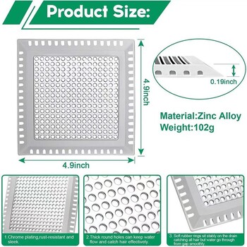 Капак за оттичане на душ Уловител за косми Филтър за оттичане Протектор за баня Цедка за мивка от неръждаема стомана Филтър за оттичане на вана Уловител за косми