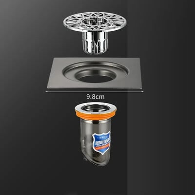 Kvadratni tuš Odvod u podu od nehrđajućeg čelika s uklonjivim poklopcem filtera Odvod za kadu Rešetka za otpad za kuhinjsku kupaonsku opremu