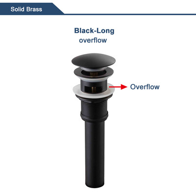 Skočni ispusni ventil za umivaonik za kupaonicu Novi čep za odvod Naprava za kadu Mjedeni set od crnog kroma Odbojni filtar za umivaonik