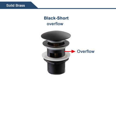 Skočni ispusni ventil za umivaonik za kupaonicu Novi čep za odvod Naprava za kadu Mjedeni set od crnog kroma Odbojni filtar za umivaonik