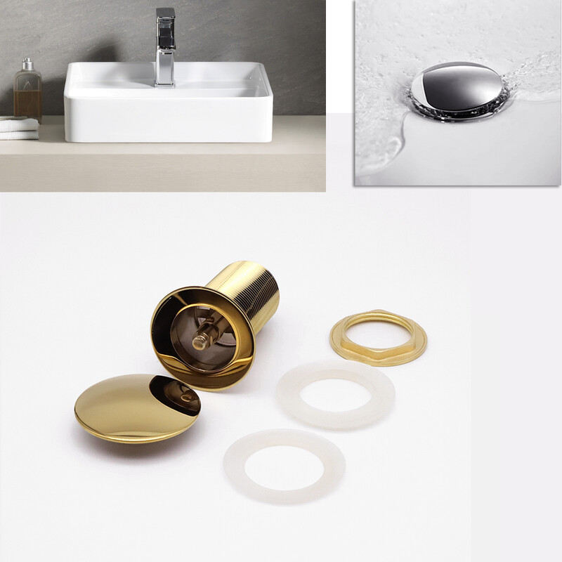 Skočni ispusni ventil za umivaonik za kupaonicu Novi čep za odvod Naprava za kadu Mjedeni set od crnog kroma Odbojni filtar za umivaonik