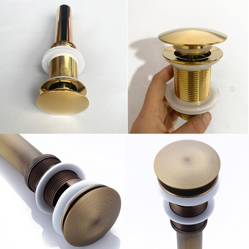 Skočni ispusni ventil za umivaonik za kupaonicu Novi čep za odvod Naprava za kadu Mjedeni set od crnog kroma Odbojni filtar za umivaonik