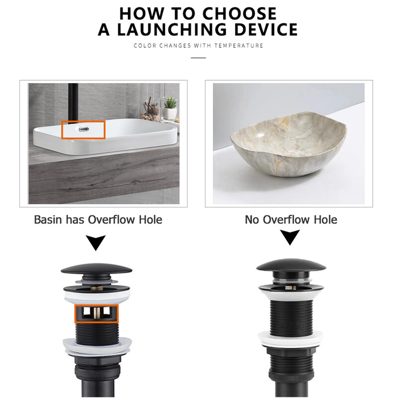 Skočni ispusni ventil za umivaonik za kupaonicu Novi čep za odvod Naprava za kadu Mjedeni set od crnog kroma Odbojni filtar za umivaonik