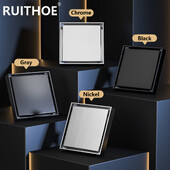 Podni odvod za noge 10*10 cm Odvodi za kadu protiv neugodnih mirisa Dezodoracijski kvadratni DIY crni filter za tuš Poklopac Cijev od nehrđajućeg čelika 304