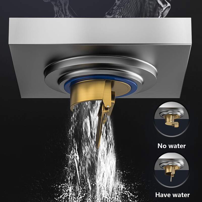 Podni odvod za noge 10*10 cm Odvodi za kadu protiv neugodnih mirisa Dezodoracijski kvadratni DIY crni filter za tuš Poklopac Cijev od nehrđajućeg čelika 304