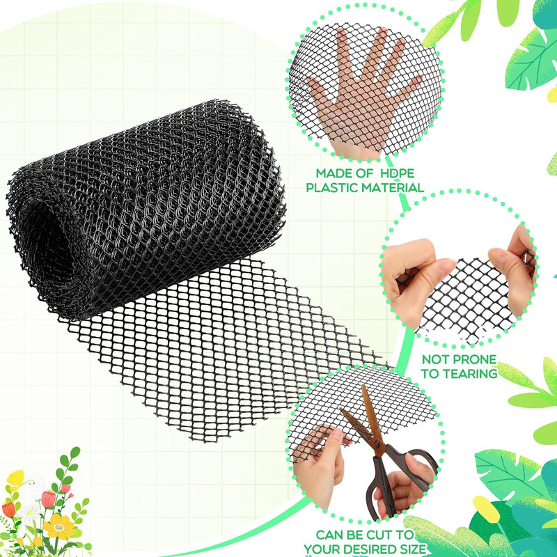 Mreža za zaštitu oluka, DIY zaštitna mreža s kukicama za pričvršćivanje, idealno za sprječavanje začepljenja lišća, grančica i krhotina