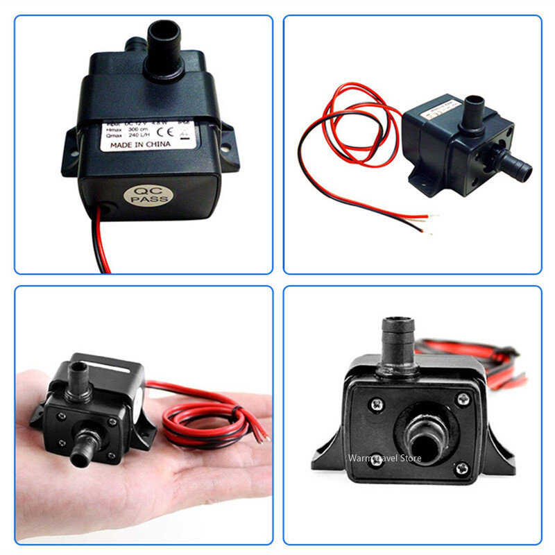 DC12V 400MA 240L/H Mini vodena pumpa Micro DC bez četkica Hidroponske tihe cirkulacijske potopne pumpe AD20P-1230C
