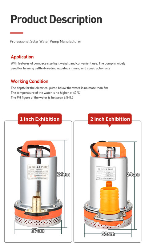 DC 12V 300W Potopna pumpa Duboka 2 inča velikog protoka Vodena pumpa za bunar Bakrene pumpe za navodnjavanje vrta Potrepštine za kućni vrt