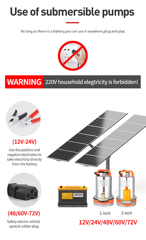 DC 12V 300W Potopna pumpa Duboka 2 inča velikog protoka Vodena pumpa za bunar Bakrene pumpe za navodnjavanje vrta Potrepštine za kućni vrt