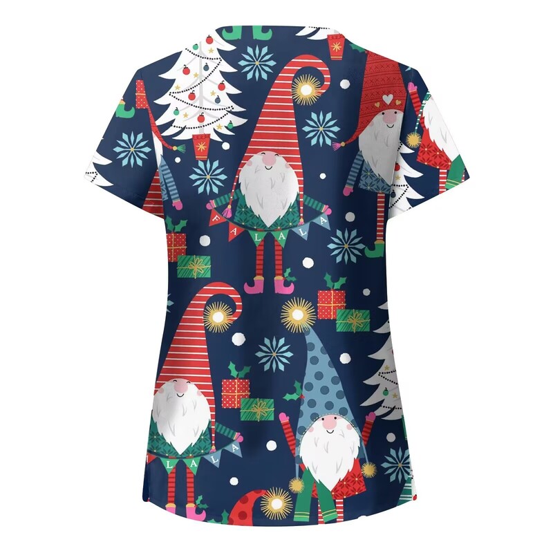 Euroopa ja Ameerika uued õerõivad Jõululine V-kaelusega särk ja lühikeste varrukatega T-särgi alläär naistele