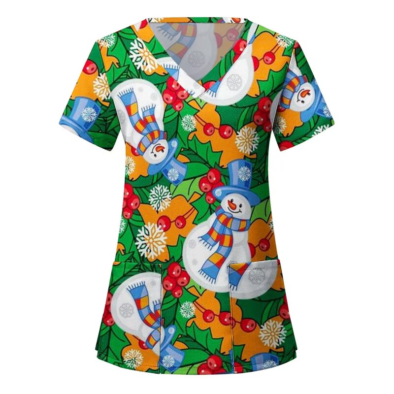 Euroopa ja Ameerika uued õerõivad Jõululine V-kaelusega särk ja lühikeste varrukatega T-särgi alläär naistele