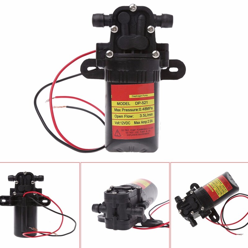 DC 12V 3,5L/min 0,48MPa 70 PSI Membranska visokotlačna samousisna vodena pumpa Mini membranske pumpe