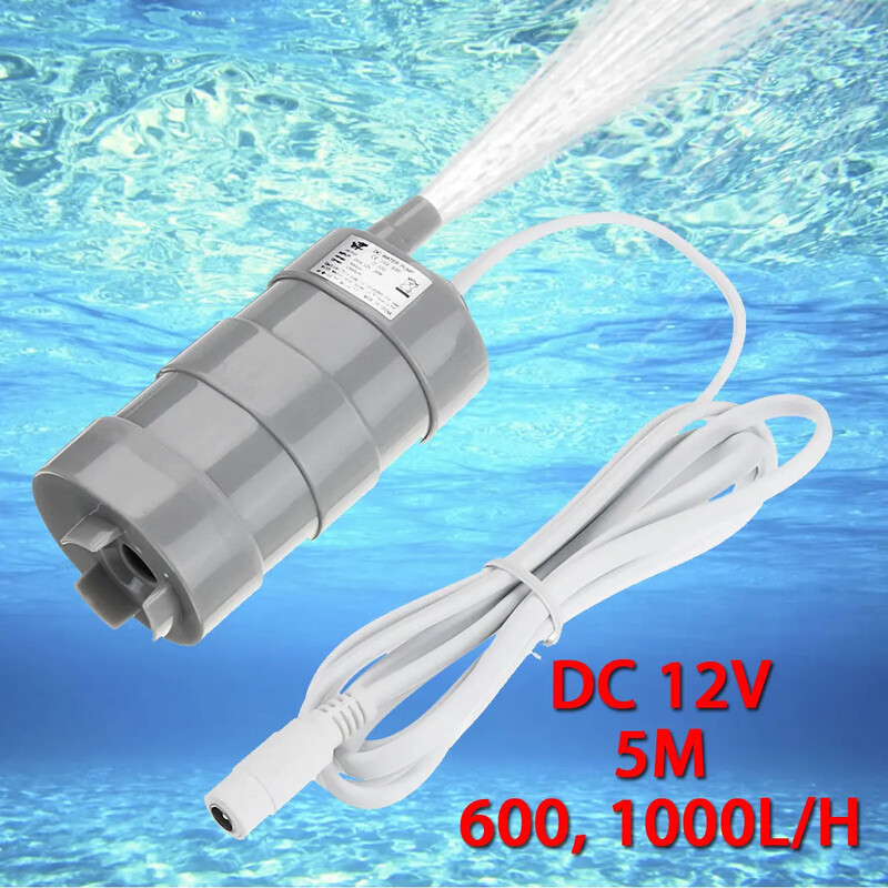 12V 5mHigh 600-1000L/H Lift DC Potopne pumpe za vodu Fish Tank Pojačivač pumpa bez četkica Potopna pumpa za ribnjak Akvarij Pumpa za bunar