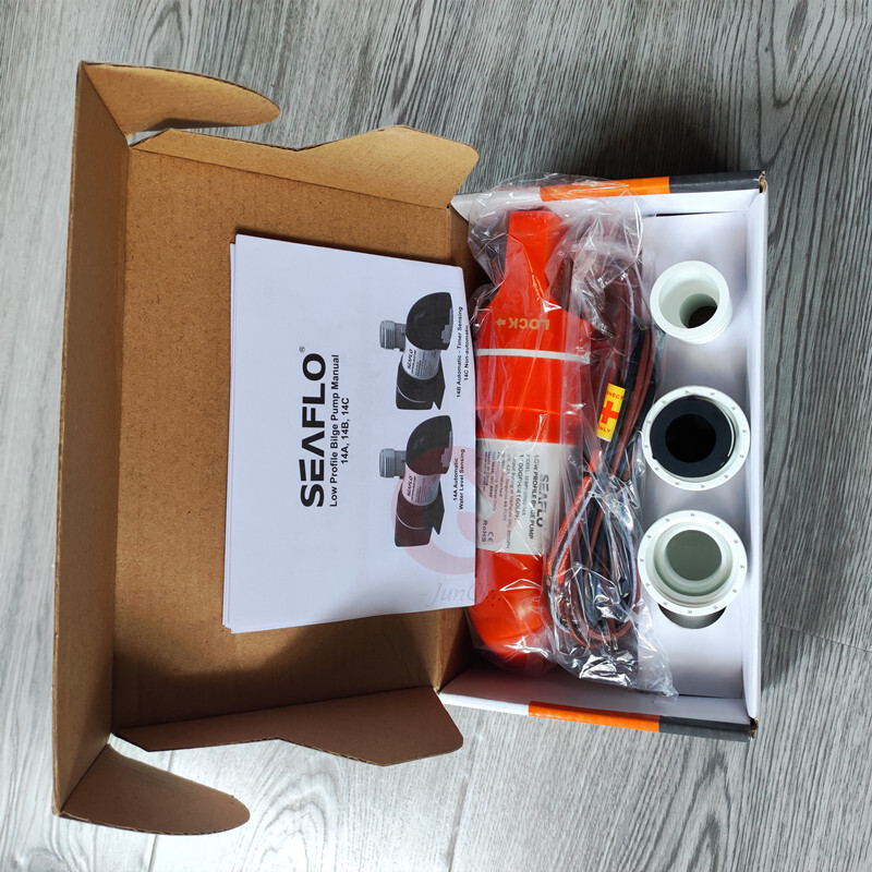 12V/24V SEAFLO 14A serija uskih niskoprofilnih automatskih kaljužnih pumpi s senzorom razine vode, vodoravna automatska kaljužna pumpa za jahte