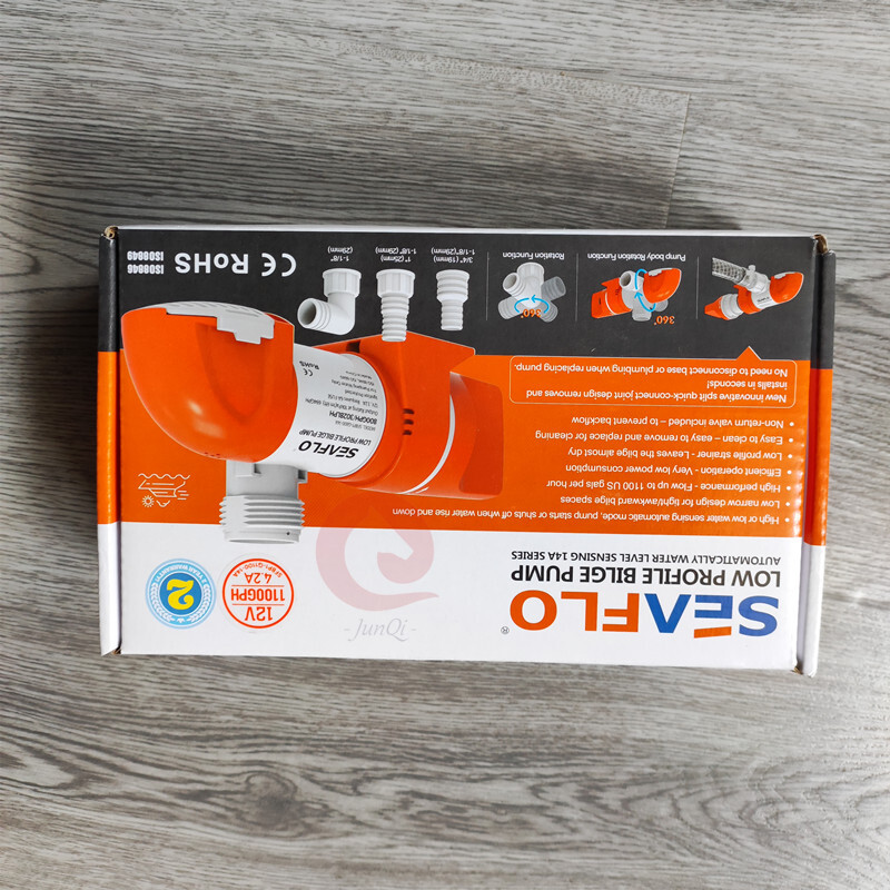 12V/24V SEAFLO 14A serija uskih niskoprofilnih automatskih kaljužnih pumpi s senzorom razine vode, vodoravna automatska kaljužna pumpa za jahte