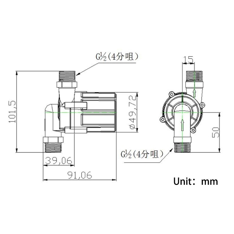 1/2'' vodena pumpa s navojem DC24V/12V motor bez četkica Vodene pumpe za cirkulaciju vode Ultra-tiha pumpa za pojačavanje mini grijača vode