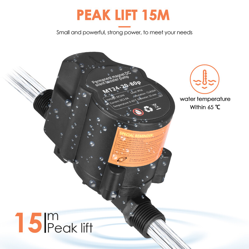 DC 24V 80W pumpa za povećanje tlaka vode za dom niskotlačna membranska pumpa 15 podizanja solarni grijač vode kuhinjske tuš pumpe